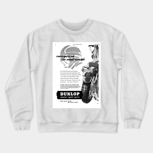 Vintage Dunlop motorbike tyre advert Crewneck Sweatshirt by Random Railways